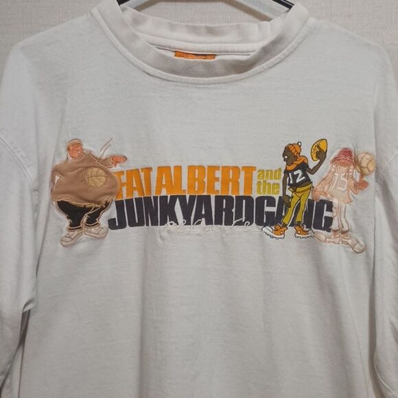 Vintage FUBU Platinum Shirt Large Fat Albert, Y2K Very Distressed Long Sleeve - Picture 3 of 13